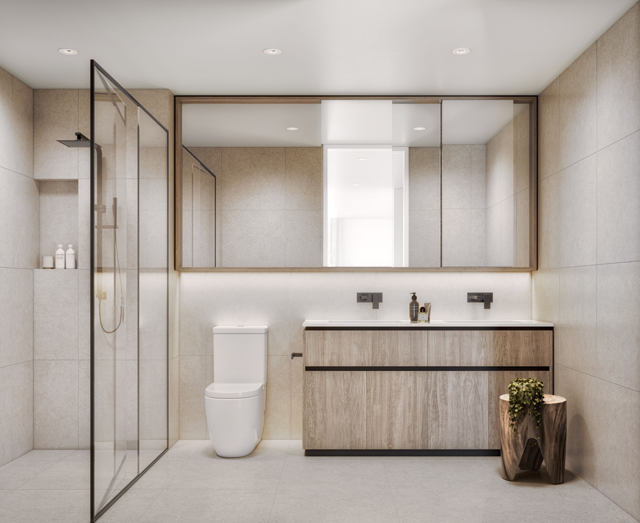 Loam House bathroom in the light finish scheme